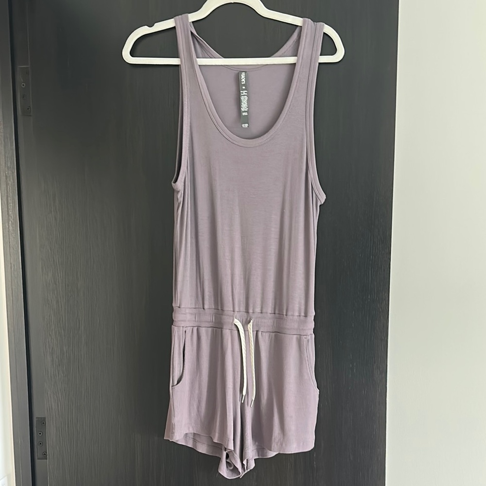 Vuori Torrey Ribbed Romper, Lavender, XS